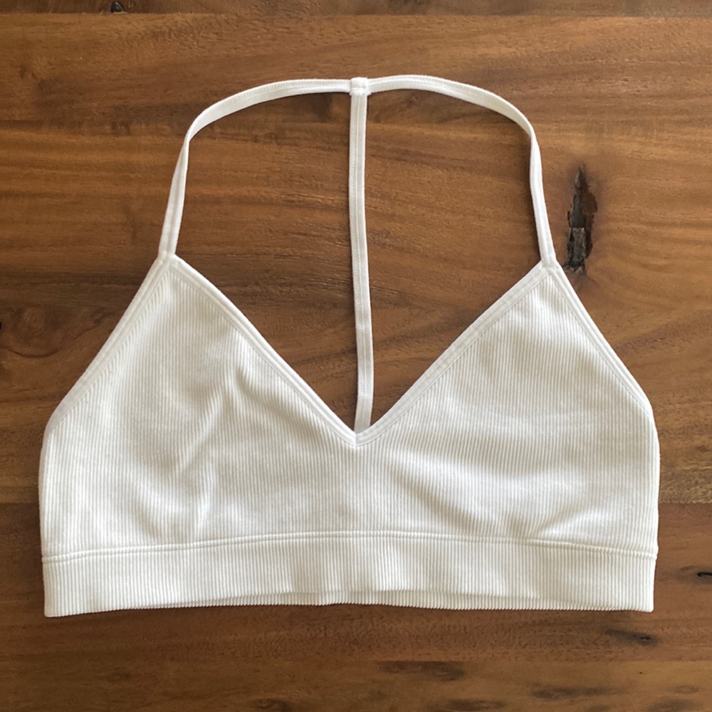 Abercrombie White Ribbed Bralette